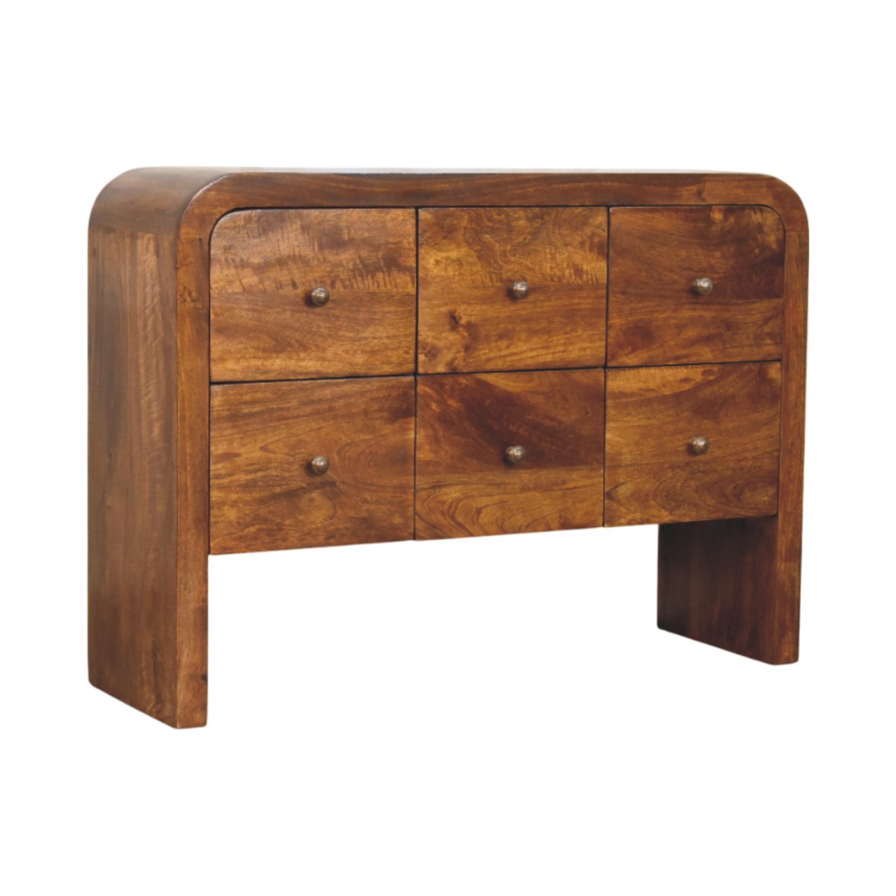 Darcy 3 over 3 Drawer Chest in Chestnut Finish - Image 3