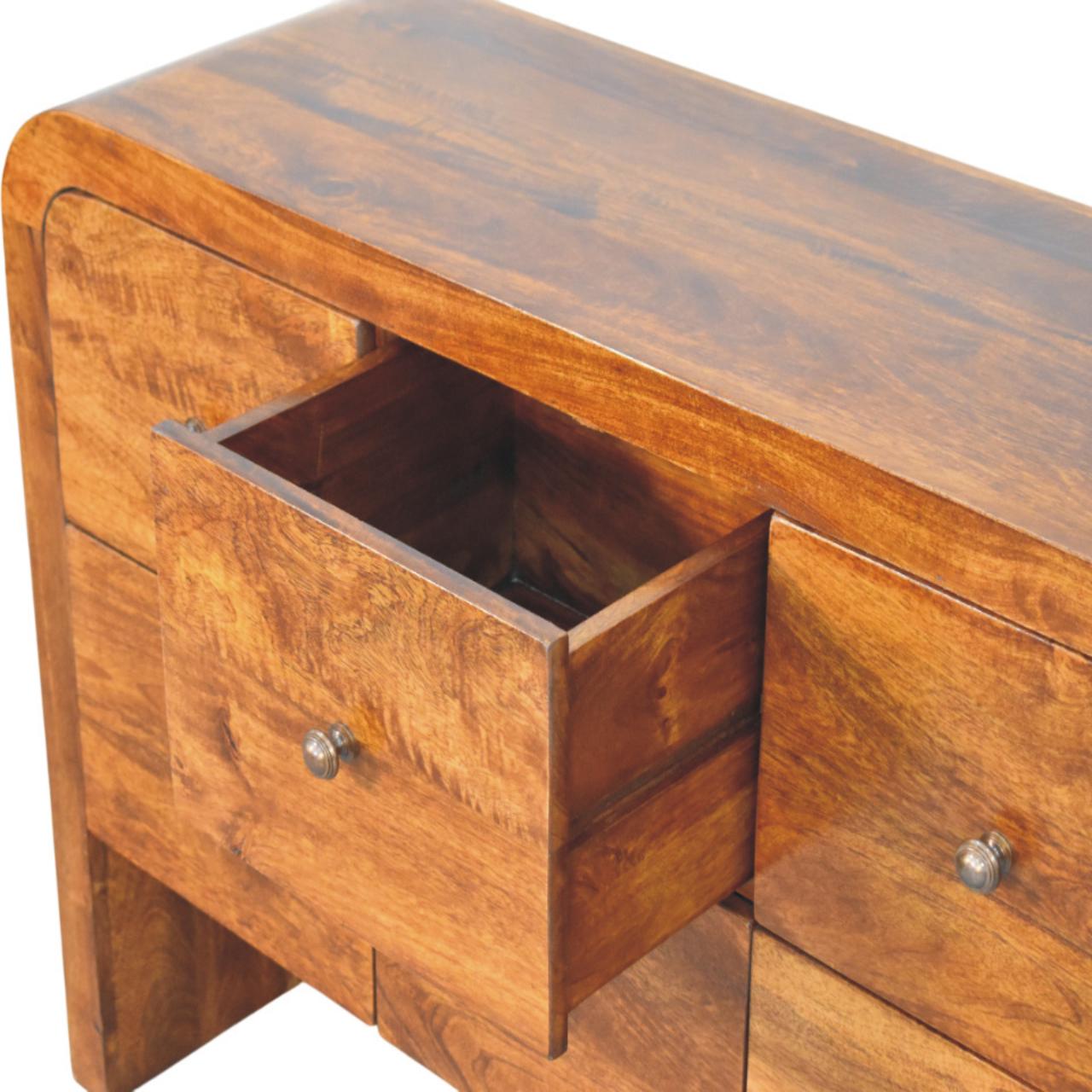 Darcy 3 over 3 Drawer Chest in Chestnut Finish - Image 6