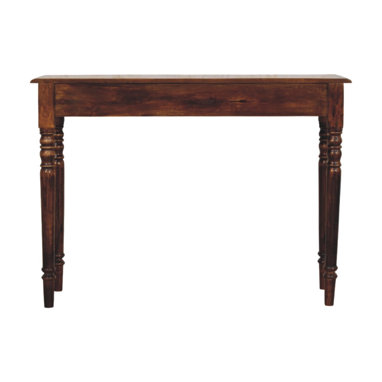 Turned Legs 3 Drawer Chestnut Console - Image 9