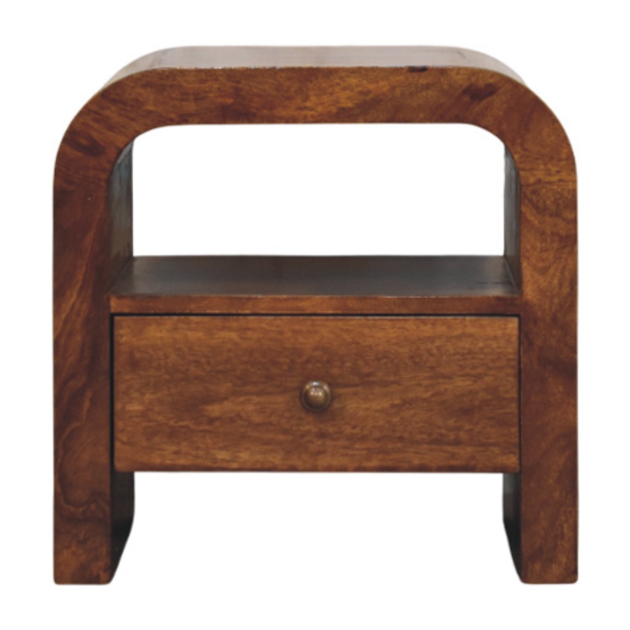 Darcy Chestnut Nightstand with Drawer and open shelf - Image 2