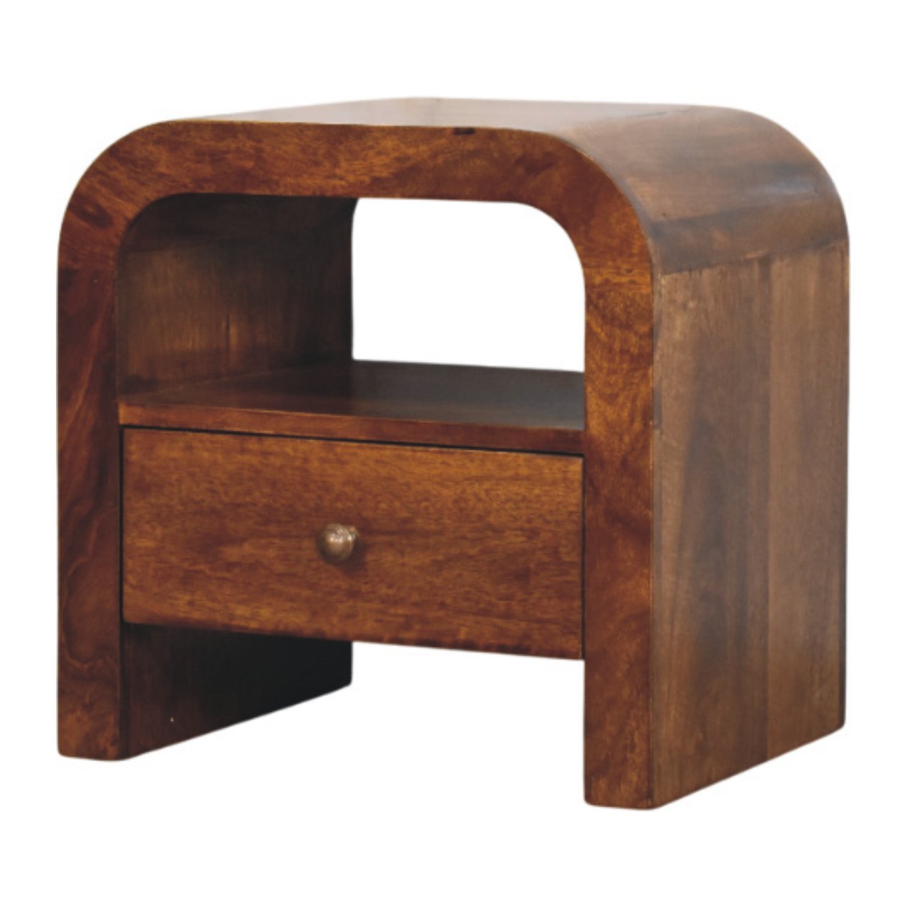 Darcy Chestnut Nightstand with Drawer and open shelf - Image 9