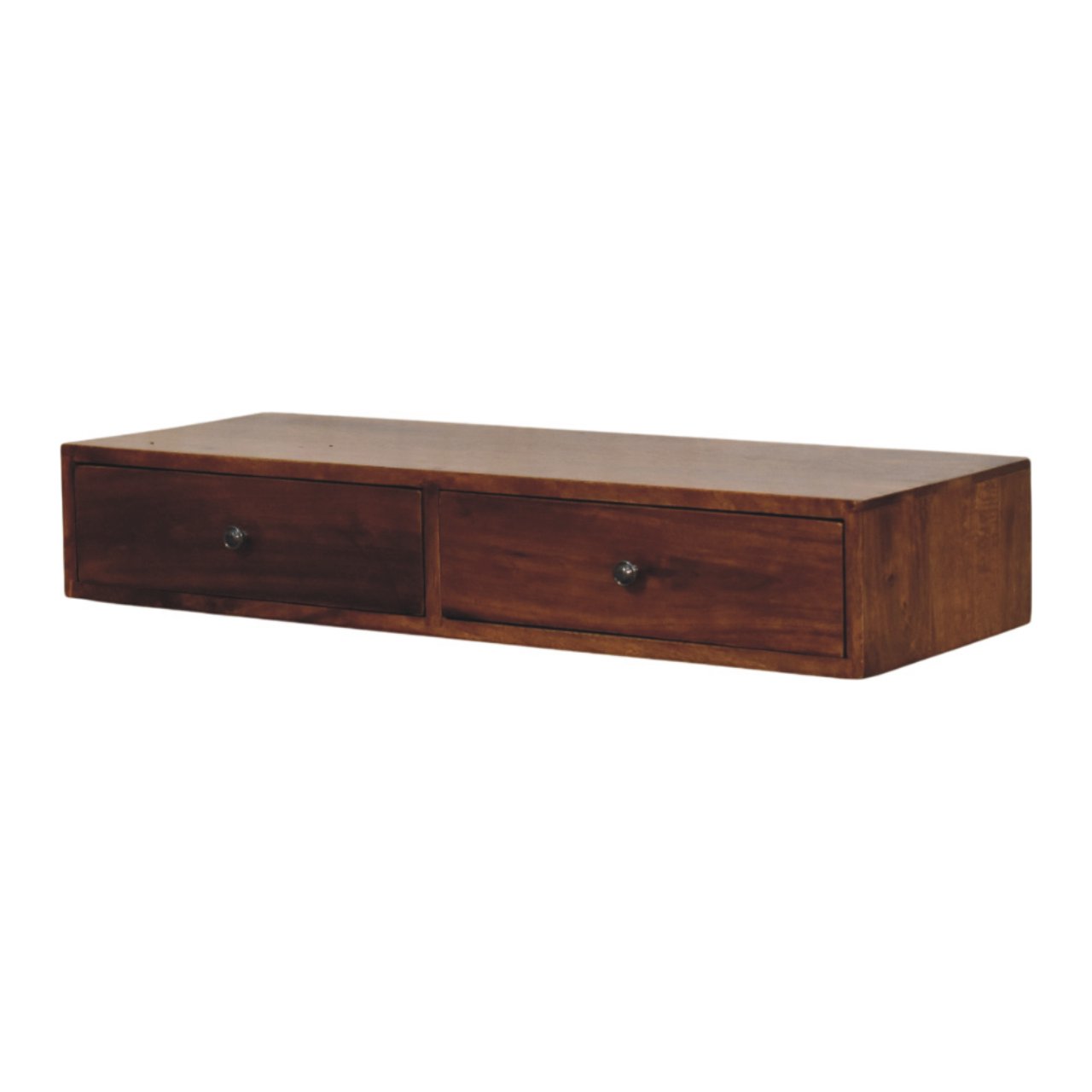 Lunar 2 Drawer Chestnut Wall Mounted Console - Image 2