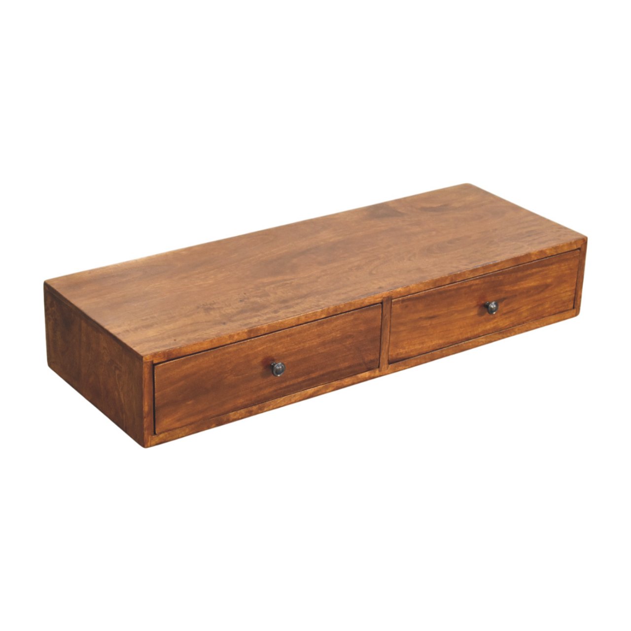 Lunar 2 Drawer Chestnut Wall Mounted Console - Image 4