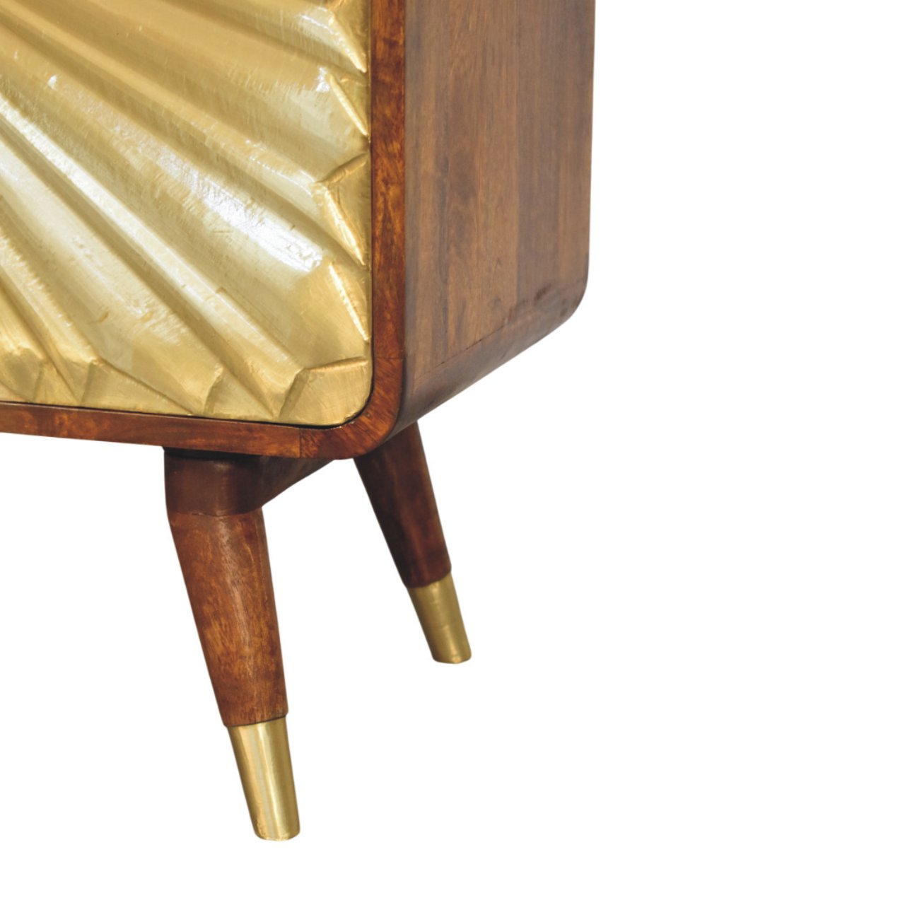 Avora Brass Embossed 2 Door Chestnut Cabinet - Image 7