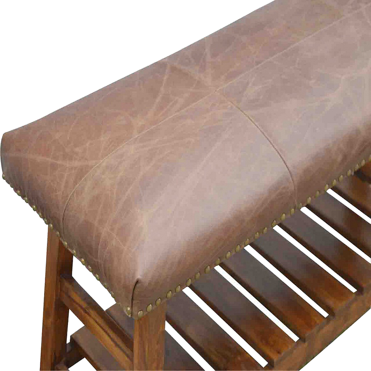 Buffalo Hide Hallway Bench - Image 4