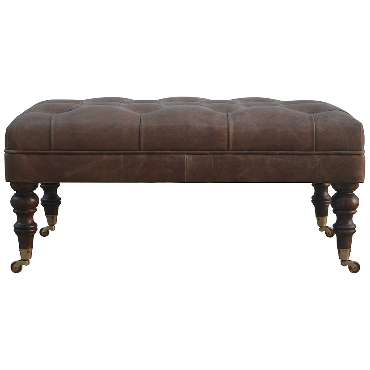 Buffalo Leather Ottoman