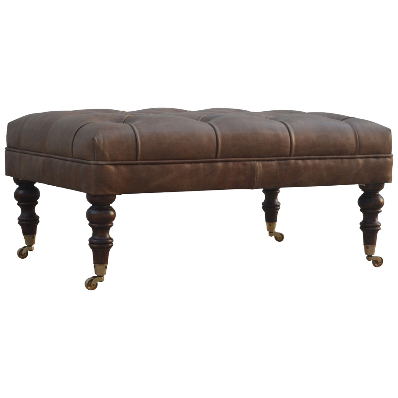 Buffalo Leather Ottoman - Image 2