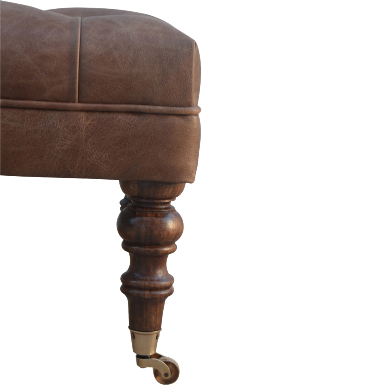 Buffalo Leather Ottoman - Image 6