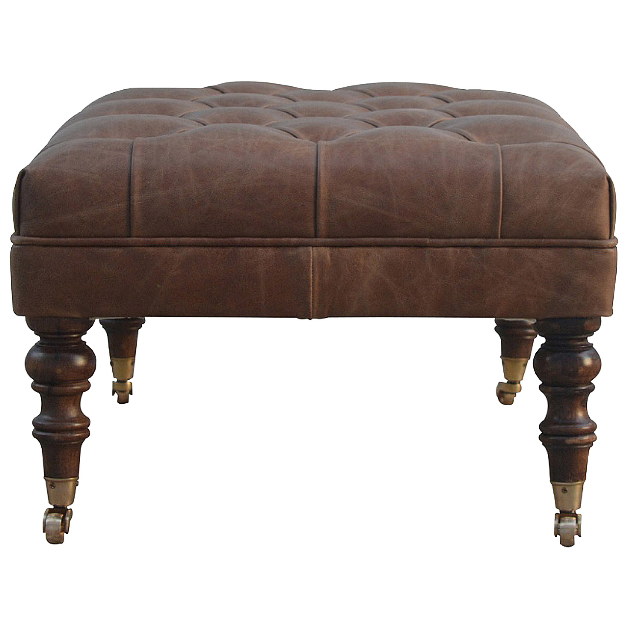 Buffalo Leather Ottoman - Image 8