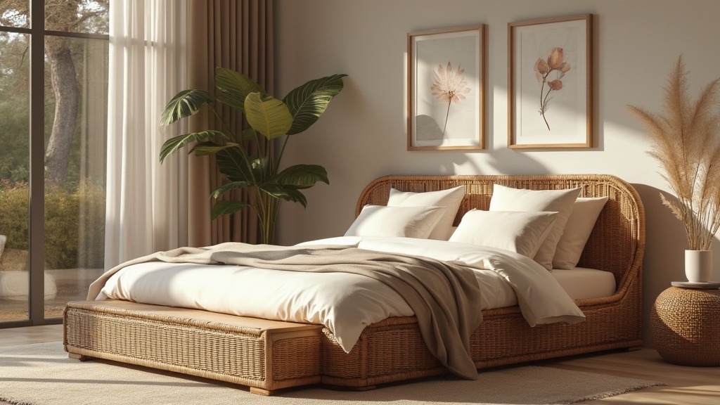 Rattan Bed With Storage Enhances Style