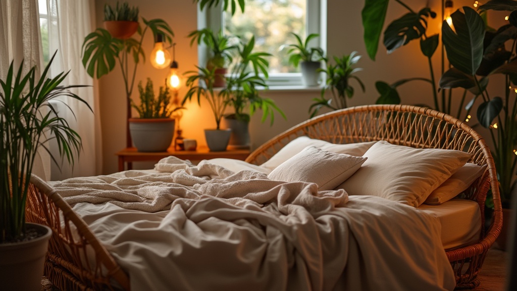 Rattan Bed Creates Cozy Spaces